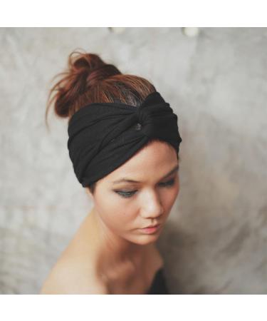 Cylebel 4-Piece Hair Band Set | Stylish Elastic Turban Headbands for Women & Girls - Headscarves in Black Gray Pink & Khaki - Cute Hair Accessories for All Occasions - Buy Online on GoSupps.com
