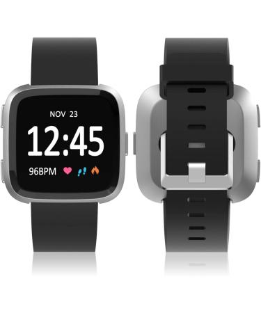 Fitbit Versa 2/Versa Lite Sport Band - Classic Soft Silicone Replacement Wristband - Black - Large - Buy Online on GoSupps.com
