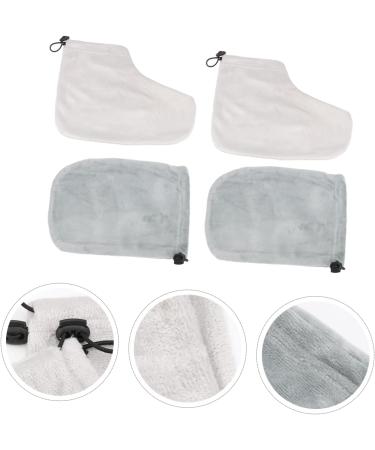 2paires Cire Et Accessoires De Th rapie Paraffine Pour Bain De Cire Avec Moufle De Th rapie Paraffine 28x20cm gris - Buy Online on GoSupps.com