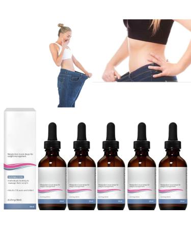 Trimova Metabolism Drops Trimova Metabolic Boost Vitamin Drops Trimova Weight Loss Drops 30ml Trimova Metabolism Boosting Drops Natural Vitamin Supplement for Men & Women (5 Bottle)