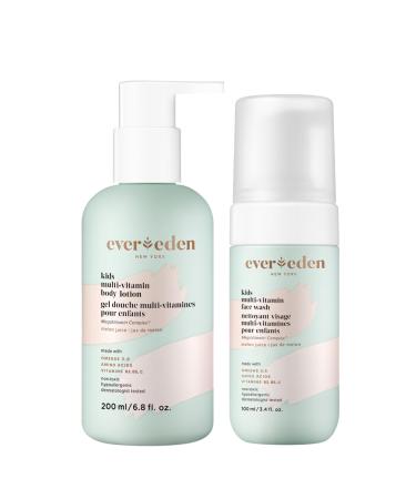 Evereden Multi-Vitamin Kids Face Wash & Multi-Vitamin Body Lotion: Melon Juice - Clean and Non-Toxic Products | Multi-Vitamin Skin Care for Kids