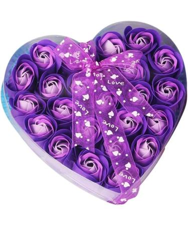 24 Pcs Scented Rose Soap Petals | Wedding Isle Walk Gift | Purple Zinnia Artificial Flowers for Parties & Bath - Buy Online on GoSupps.com