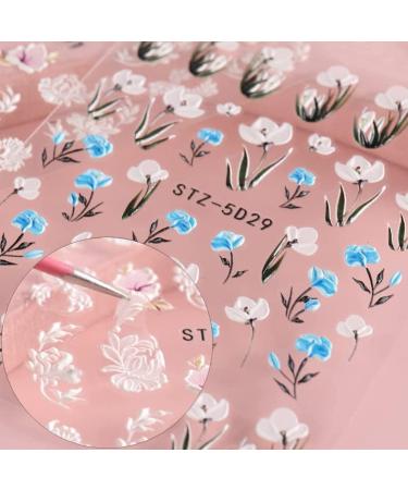 LALAFINA Floral Stickers Flower Nail Art Stickers Leaf Nail Decals 3D Rose Floral Manicure Decoration for Women Girls (6 Sheets) Flower Stickers - Buy Online on GoSupps.com
