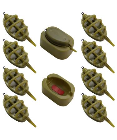 Lytiapgen 8 pieces Fishing FEATER SET FISHING FEATERS INLINE METHOD FEATER SET Plastic Fishing Feeding basket Fish bait 15/25/30/5/50/60g Flat Method Feder with bait shape Carpen fishing accessories - Buy Online on GoSupps.com