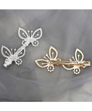 Bartosi Sparkling Rhinestone Butterfly Hair Clips - Pack of 2 | Wedding Hair Accessories for Women and Girls - Buy Online on GoSupps.com