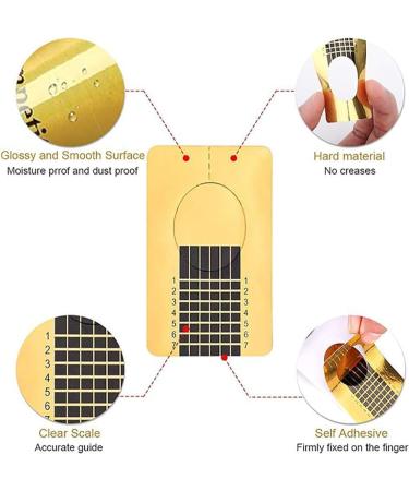 Nail Forms for Gel Builder 100 PCS Paper Nail Forms for Gel Nails Gold Nail Extensions Forms Self Adheisive Nail Form Stickers Nail Forms Extension Guide - Buy Online on GoSupps.com
