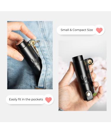 BOTIZR TSA-Approved Mini Hand Sanitizer Holder Keychain - Refillable Spray Bottle, Leak Proof, Black Leather - Buy Online on GoSupps.com