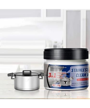 Metal Polish Cream Scratch Remover and Cleaner Stainless Steel Cleaning Wax Stain Removal Multifunctional Rust Remover for Stainless Steel Aluminum Brass Copper Gold Long Lasting Shine 100g - Buy Online on GoSupps.com