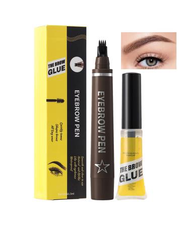 Hogvinnatil eyebrow stick eyebrow stick smudge and sweat proof eyebrow stick 4 prongs fork eyebrow makeup liquid stick with eyebrow gel for 03