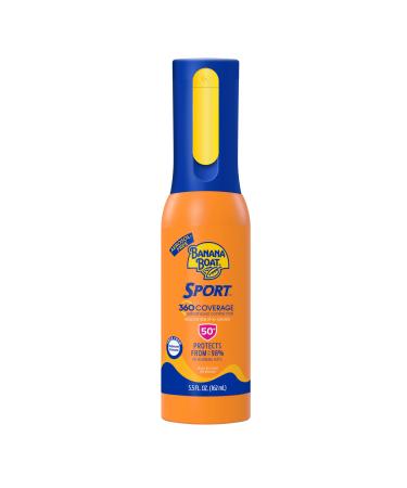 Banana Boat Sport 360 Coverage Sunscreen Spray SPF 50 Non-Aerosol 360 Coverage 5.5oz Refillable Mist Bottle Spray Sunscreen SPF 50