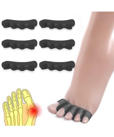 Toe spreader hallux valgus silicone 6x - toe spacer - toe separator - Toe correction - Toe spider - Hallux valgus rail correction - Toe Spreader - Toe separator - for crooked toes all toes black