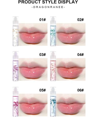 Lip Gloss 6 Packs Flower Jelly Lip Oil Long Lasting Moisturizer with Real Flowers Lip Gloss Makeup for Dry Chapped Lips - Buy Online on GoSupps.com