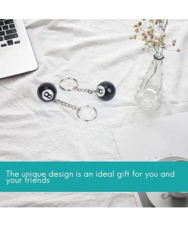 Aboiledy 2 Pieces Billiard Ball Keychain Creative Black 8 Ball Key Ring for Happiness | 25mm Plastic Keychain for Pool Enthusiasts - Buy Online on GoSupps.com