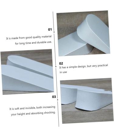 NOLITOY Invisible Heel Inserts - 8 Pairs Height Increasing Foam Cushions for Comfort and Support - Ideal for Students - White - Buy Online on GoSupps.com