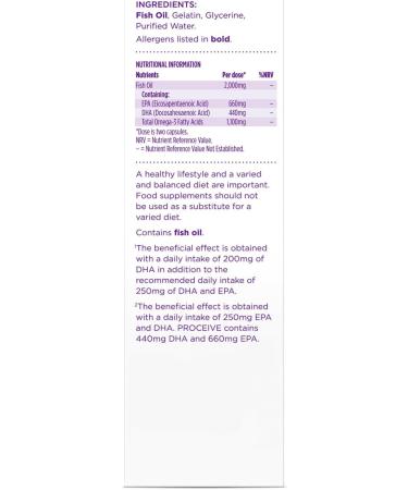 Proceive Omega 3 Conception for Men & Women Trying for a Baby - EPA & DHA High Strength Pure Fish Oil Tablets - 60 Capsules - 2000mg Fish Oil per Dose - Sustainably Sourced No PCBs No Heavy Metals Omega 3 Conception: Men & Women (60 Capsules) - Buy Online on GoSupps.com