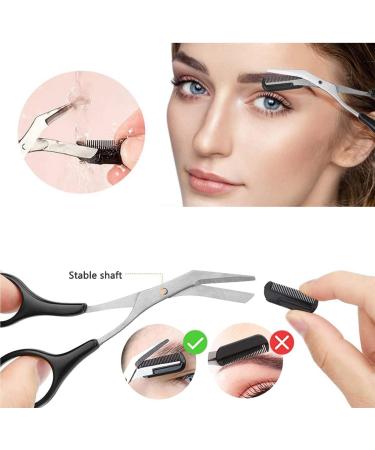 Professional Eyebrow Trimmer Set 9 Pieces Eyebrow Tweezers Set Stainless Steel Small Scissors Eyebrow Shaver Eyebrow Trimmer Tools for Men and Women (Black) - Buy Online on GoSupps.com