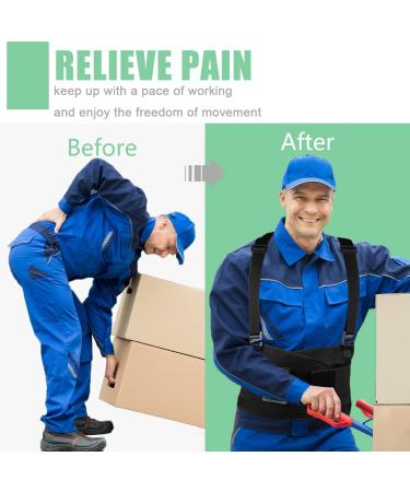 Lumbar Back Support Belt for Women and Men | Lower Back Pain Relief with Removable Suspender Straps | Ideal for Heavy Lifting and Warehouse Jobs | M/L (30-37) - Buy Online on GoSupps.com