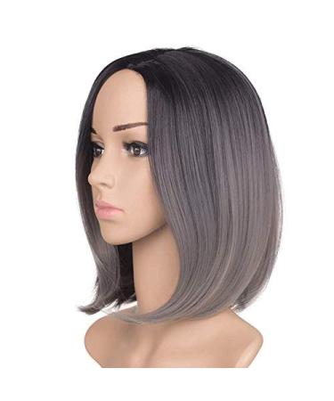 BGHJUE 14 Inch Black Bob Wig - Short Straight Synthetic Hair for Women - Buy Online on GoSupps.com