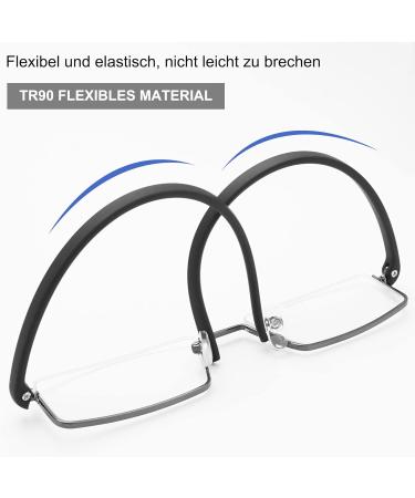 Shop Lanomi Narrow Reading Glasses with Blue Light Filter Metal & TR90 Flexible Arms for Men & Women - HD Lens 1.25 Diopters with Case - Buy Online on GoSupps.com