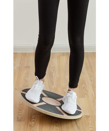 StrongTek Oval Wood Balance Board - Core Exercise & Fitness Accessory for Stability, Yoga, and Standing Desk Use - Buy Online on GoSupps.com