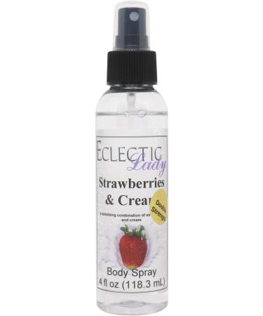 Strawberries and Cream Body Spray (Double Strength) 4 ounces Body Mist for Women with Clean Light & Gentle Fragrance Long Lasting Perfume with Comforting Scent for Men & Women Cologne with Soft 4 Fluid Ounces (Double Strength)