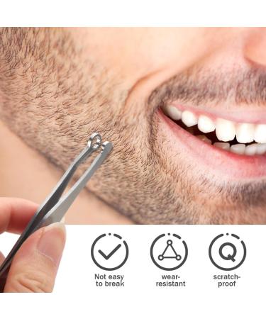 UXELY 3pcs Stainless Steel Nose Hair Clippers - Universal Trimming Tweezers for Men & Women | Round Tip Nose Trimmer for Hair Brows & Sideburns (Silver - Buy Online on GoSupps.com