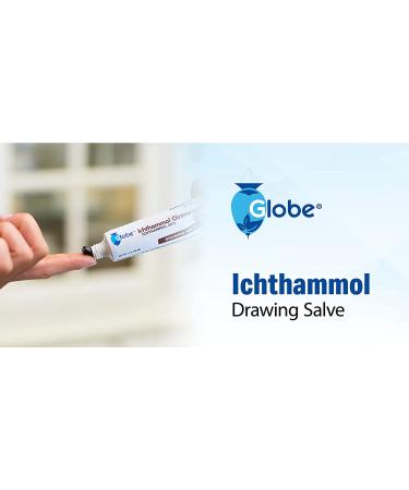 Globe Ichthammol Ointment 20% (Drawing Salve) 1 OZ - Skin Relief for Eczema, Acne, Boils, Splinters & Bee Stings - Maximum Strength Formula - Buy Online on GoSupps.com