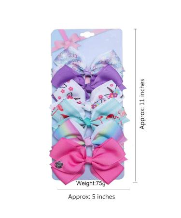 6-Piece Set: 5-Inch Colorful Mermaid Unicorn Rainbow Fish Hair Loops Clips for Toddler Girls - Buy Online on GoSupps.com