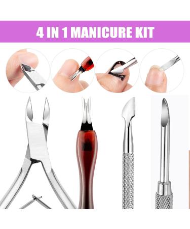 Bwetomk Cuticle Nipper Set Cuticle Cutter Trimmer and Cuticle Pusher Non-slip Handle Stainless Steel Nail Cuticle Scissors Clippers and Scraper Professional Manicure Pedicure Tool for Nail Art Spa - Buy Online on GoSupps.com