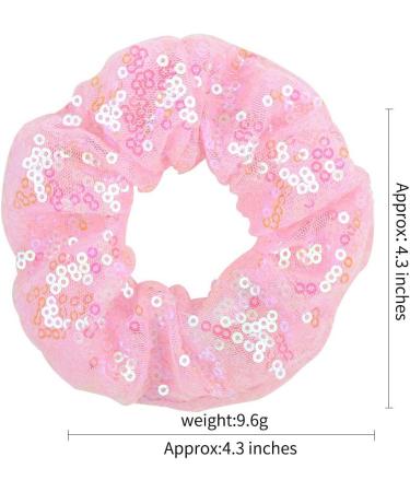 Yuese 6 Pieces Sparkly Sequins Hair Scrunchies Elastics Hair Bands Ponytail Holders Hair Wrist Ties Ropes Scrunchies for Show Gym Dance Party Club Girls Women Hair Accessories (Pink) - Buy Online on GoSupps.com