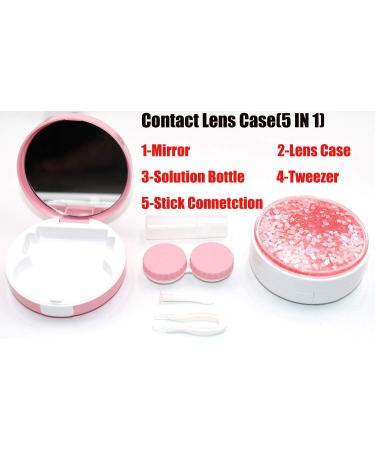 Cute Fashion Contact Lens Case - Portable Glitter Luxury Bling Stars Eye Care Set (Gray) - Travel-Friendly Quicksand Design - Buy Online on GoSupps.com