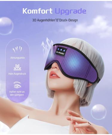 LC-Dolida 3D Bluetooth Sleep Mask with Headphones - Perfect for Meditation & Side Sleepers - Ideal Gift for Men & Women - Comfortable 3D Purple Eye Mask - Buy Online on GoSupps.com