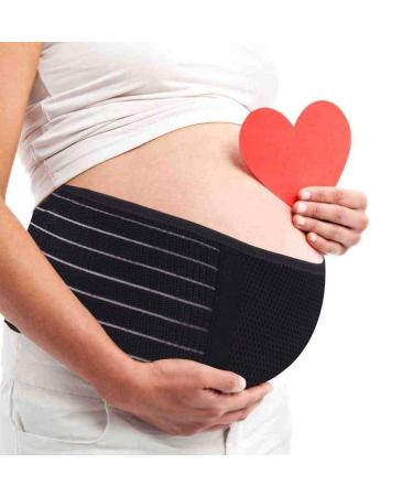 Belly Band for Pregnancy Maternity Belt Pregnancy Support Belt Bump Band Abdominal Brace Belt - Relieve Lower Back , Pelvic and Hip Pain ( Breathable / Adjustable ) (Black)