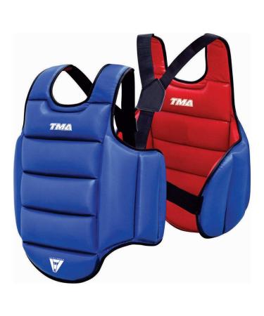 TMA Boxing Body Protector Reversible, Kickboxing MMA Muay Thai Chest Guard, Sparring Training Heavy Punching, Adjustable Shield, Martial Arts Upper Belly Protection Pad, Taekwondo Large-X-Large