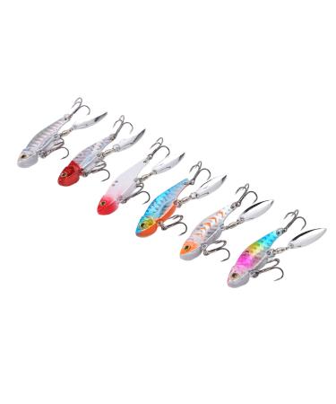 6-pack metal blade bait for perch-fishing bait hard metal enclosure opener crank bait swimming bait for trout zander-crappie saltwater blade bait fishing 5 cm of artificial metal vibrator