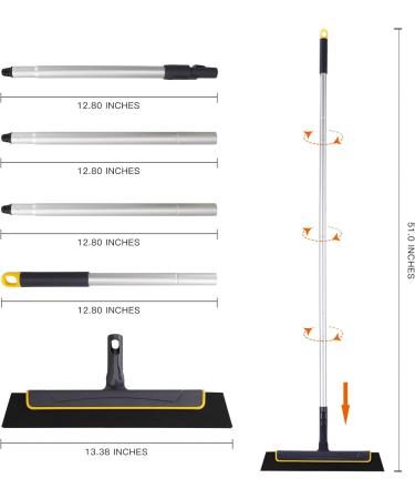 Yocada 51-inch Floor Squeegee Broom for Shower, Bathroom, Kitchen - Anti-Static Household Cleaning Tool with Adjustable Handle - Buy Online on GoSupps.com