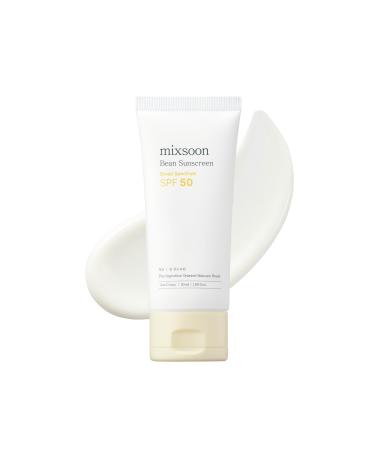 mixsoon Bean Sunscreen 1.69 Fl. Oz. / 50ml SPF 50 Airy Texture Type Lightweight No White Cast For Face Korean Glass Skin Care