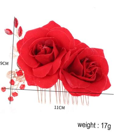 FRCOLOR Wedding Rose Flower Hair Comb Bridal Floral Hair Headpiece rose Bridal Rose hair comb s for women Silk Rose comb flower headband hair barrettes for women bride flower hairpin - Buy Online on GoSupps.com