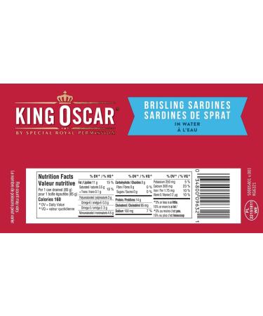 King Oscar Wild-caught Brisling Sardines in Water 106.00 g (Pack of 12) Sardines in Water 106 g (Pack of 12) - Buy Online on GoSupps.com