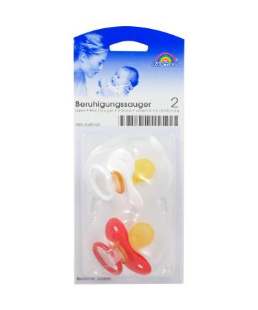 SUCTION CHERRY LATEX SIZE 2 6-18 MONTHS WHITE/RED 2 pcs