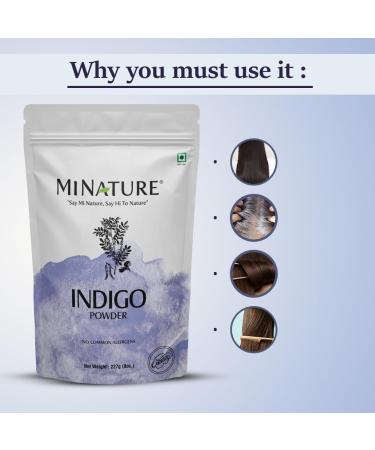 Indigo Powder (Indigofera Tinctoria) by mi nature| For Hair | Hair Dye color| Ideal for Natural Black Colour |Pure & Natural with No Preservative| Made in India| (227g / (1/2 lb) / 8 ounce) - Buy Online on GoSupps.com