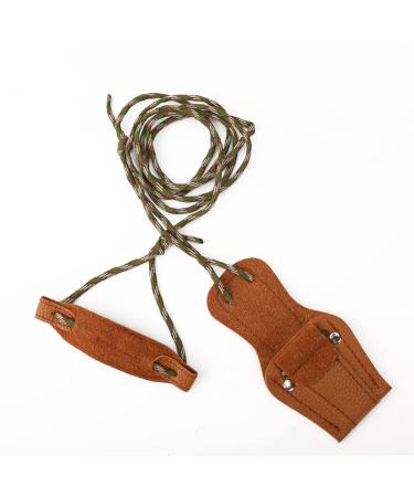 LWANO Archery Recurve Bow Stringer Tool for Recurve Bow and Longbow Accessories(Nylon Rope & Leather) Brown