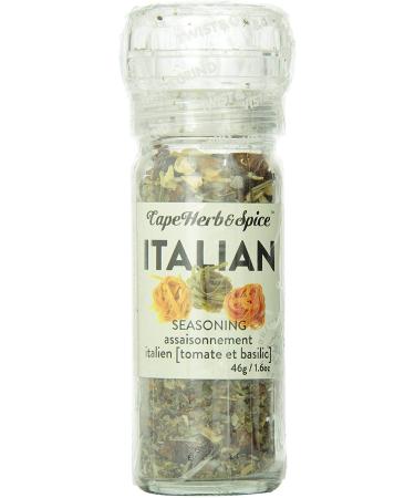 Cape Herb & Spice - Table Top Grinder - Italian Seasoning No MSG No Artificial Flavouring Non-GMO Halal Vegan 6 Count of 46g Italian 46 g (Pack of 6)