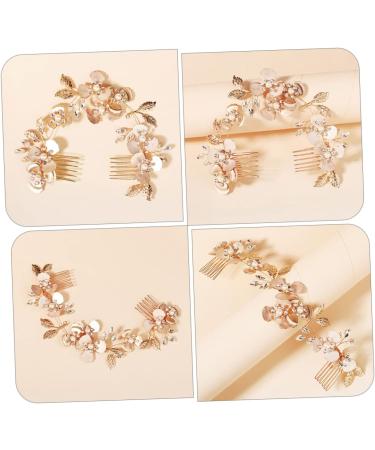 Ipetboom Pearl Rhinestone Couple Combs Tiara Hair Ribbons Clear Handbag Pearl Hair Comb Crystal Headpiece Women Hair Comb Hairband Bride Hair Comb Headband Hair Accessory Miss The Flowers - Buy Online on GoSupps.com