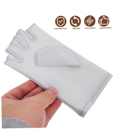 FRCOLOR 1 Pair Nail Gloves Glove for Nail Lamp Fingerless Gloves Led Dry Lamp Gloves Anti Uv Gloves Protective Gloves Manicure Gloves Uv Protection Spandex Riding 17x8.5cm Light Grey - Buy Online on GoSupps.com