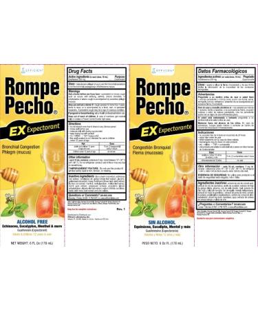 Rompe Pecho EX (Expectorant) 6oz - Cold & Cough Syrup 6 Ounce - Buy Online on GoSupps.com