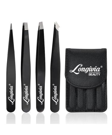 Longivia tweezers plucking eyebrows 4 tweezers high -quality stainless steel eyebrow tweezers test winner eyebrow spokes and fine tweerszers also splinters pincette twin set set