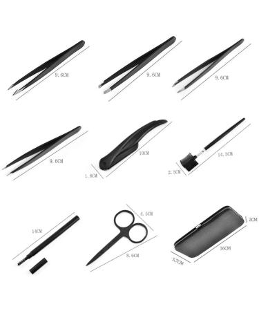 12-Part Eyebrow Tweezers Set - Complete Eyebrow Care Kit with Scissors Brush & Portable Case for Beginners & Professionals - International Shipping Available - Buy Online on GoSupps.com