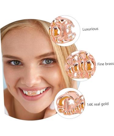 SOESFOUFU 1pc Scorpion Single Braces Adult Halloween Costume Gold Mouth Teeth top Photo Props Vampire Golden 2X1cm - Buy Online on GoSupps.com