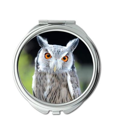 YENDOSTEEN Mirror Travel Mirror owl eating Southern White faced Owl Petit duc a face blanc on Explore May pocket mirror portable mirror